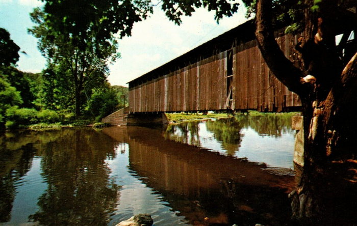 Fallasburg Covered Bridge - Old Postcard (newer photo)